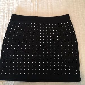 Zara black knit skirt with studs s